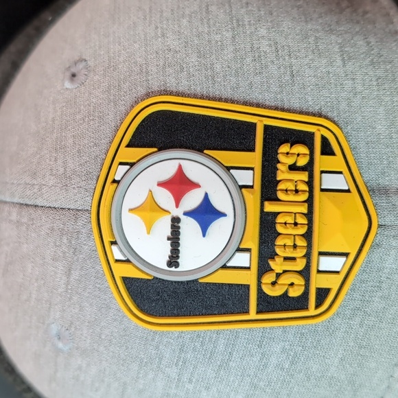 New Era,NFL, Pittsburgh Steelers Men's Gray, Yellow Fitted Hat,L/XL. - Picture 2 of 10